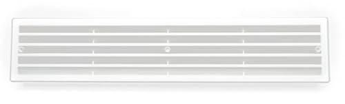 H&C VENT Lüftungsgitter 457 x 92 mm 2 Seiten PVC - HVAC Türlüftungsabdeckung - Quadratisches Kunststoff Luftzufuhrsystem Element (Weiß, 457 x 92 mm) von H&C VENT