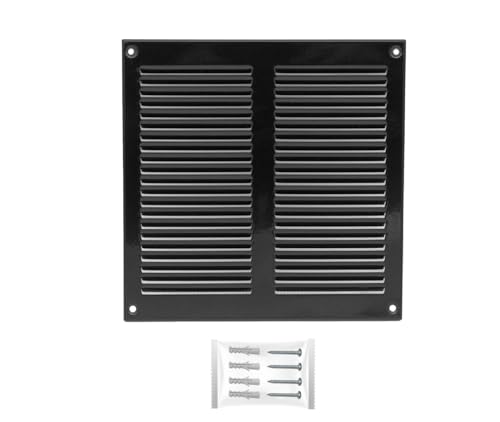 H&C VENT Lüftungsgitter Edelstahl eckig 200x200mm schwarz mit Insektenschutz - Wetterschutzgitter zur Dunstabzug Abdeckung außen - Belüftungsgitter für Abzug, Garage, Tür, Kühlschrank - Luftgitter H&C VENT Lüftungsgitter Edelstahl eckig 200x200mm schwarz mit Insektenschutz - Wetterschutzgitter zur Dunstabzug Abdeckung außen - Belüftungsgitter für Abzug, Garage, Tür, Kühlschrank - Luftgitter von H&C VENT