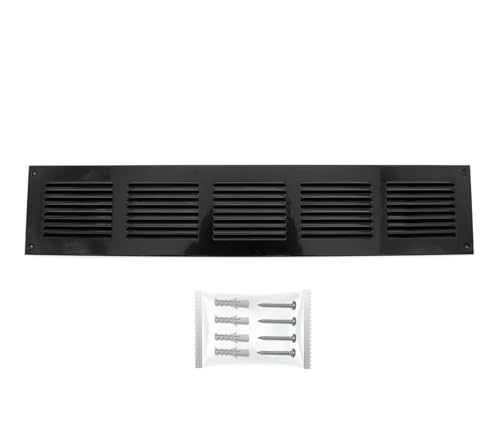H&C VENT Lüftungsgitter Edelstahl eckig 500x100mm schwarz mit Insektenschutz - Wetterschutzgitter zur Dunstabzug Abdeckung außen - Belüftungsgitter für Abzug, Garage, Tür, Kühlschrank - Luftgitter H&C VENT Lüftungsgitter Edelstahl eckig 500x100mm schwarz mit Insektenschutz - Wetterschutzgitter zur Dunstabzug Abdeckung außen - Belüftungsgitter für Abzug, Garage, Tür, Kühlschrank - Luftgitter von H&C VENT