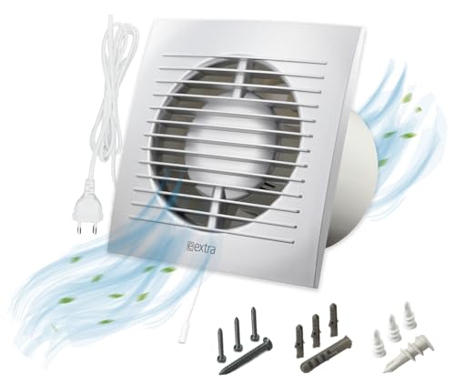 H&C VENT Ø 100mm Badlüfter mit Stecker mit Schalter -1,5m │ Bad Ventilator IPX4 15W 100m³/h 32dB │ Abluftventilator Für Badezimmer Küche Garage Gewächshaus Growzelt WC Fan│ Lüfter Wand Decke Fenster H&C VENT Ø 100mm Badlüfter mit Stecker mit Schalter -1,5m │ Bad Ventilator IPX4 15W 100m³/h 32dB │ Abluftventilator Für Badezimmer Küche Garage Gewächshaus Growzelt WC Fan│ Lüfter Wand Decke Fenster von H&C VENT