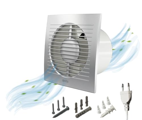 H&C VENT Ø 100mm Standard Bad Ventilator │ Badlüfter IPX4 15W 100m³/h 32dB │ Abluftventilator Für Badezimmer Küche Garage Gewächshaus Growzelt WC Fan│ Lüfter Wandventilator Deckenlüfter Fensterlüfter von H&C VENT