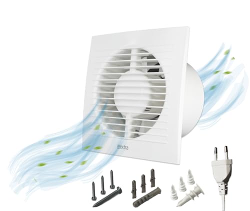H&C VENT Ø 125mm Badlüfter mit Feuchtigkeitssensor mit Nachlauf Zeitschaltuhr │ Bad Ventilator IPX4 16W 150m³/h 36dB │ Abluftventilator Für Badezimmer Küche Garage Gewächshaus Growzelt WC Fan│ Lüfter von H&C VENT