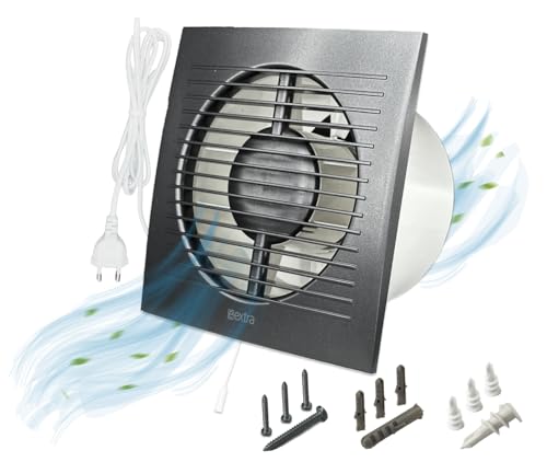 H&C VENT Ø 125mm Badlüfter mit Stecker mit Schalter -1,5m │ Bad Ventilator IPX4 16W 150m³/h 36dB │ Abluftventilator Für Badezimmer Küche Garage Gewächshaus Growzelt WC Fan│ Lüfter Wand Decke Fenster H&C VENT Ø 125mm Badlüfter mit Stecker mit Schalter -1,5m │ Bad Ventilator IPX4 16W 150m³/h 36dB │ Abluftventilator Für Badezimmer Küche Garage Gewächshaus Growzelt WC Fan│ Lüfter Wand Decke Fenster von H&C VENT