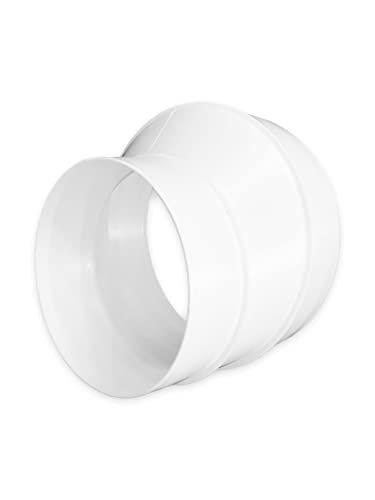 H&C VENT Reduzierstück von Ø 125 auf 100 mm Rohrverbinder - PVC Adapter zur Reduzierung für Lüftungsschlauch & Abluftschlauch - Rundrohr Schlauch Reduzierstück für Trockner, Klima & Lüftung von H&C VENT
