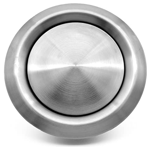 H&C VENT verstellbares Tellerventil - runde Stahl Abdeckung & Belüftung mit verstellbarem Diffusor - Lüftungsrohr Ventil & Lüftungsgitter Abzug, Abluftroh (Zuluf & Abluft I Metall I Silber, Ø 100 mm) von H&C VENT