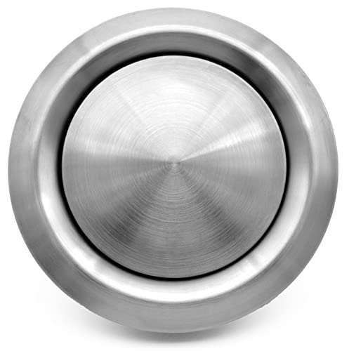 H&C VENT verstellbares Tellerventil - runde Stahl Abdeckung & Belüftung mit verstellbarem Diffusor - Lüftungsrohr Ventil & Lüftungsgitter Abzug, Abluftroh (Zuluf & Abluft I Metall I Silber, Ø 125 mm) von H&C VENT