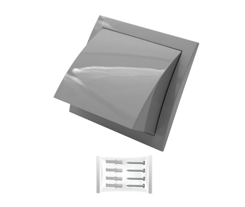 H&C VENT Lüftungsgitter eckig mit Rückstauklappe - Kunststoff Wetterschutzgitter zur Dunstabzug Abdeckung außen - Belüftungsgitter - Ablufthaube Lüftung (Grau, 150 x 150 mm I Ø 100 mm) H&C VENT Lüftungsgitter eckig mit Rückstauklappe - Kunststoff Wetterschutzgitter zur Dunstabzug Abdeckung außen - Belüftungsgitter - Ablufthaube Lüftung (Grau, 150 x 150 mm I Ø 100 mm) von H&C VENT