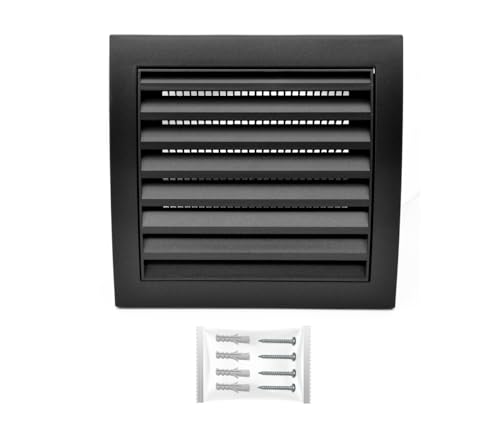 H&C VENT Lüftungsgitter eckig 190x190mm mit Insektenschutz (schwarz) - Kunststoff Wetterschutzgitter zur Dunstabzug Abdeckung außen - Belüftungsgitter Abzug, Garage, Tür, Kühlschrank H&C VENT Lüftungsgitter eckig 190x190mm mit Insektenschutz (schwarz) - Kunststoff Wetterschutzgitter zur Dunstabzug Abdeckung außen - Belüftungsgitter Abzug, Garage, Tür, Kühlschrank von H&C VENT