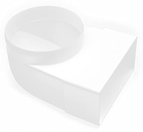 H&C VENT PVC Umlenkstück für Flachkanal 100mm Ø auf 55 x 110 mm - Rohr auf Flachkanal Adapter für Dunstabzugshaube, Lüftungskanal - Rohrverbinder für rechteckiger Absaugschlauch & Abluftschlauch H&C VENT PVC Umlenkstück für Flachkanal 100mm Ø auf 55 x 110 mm - Rohr auf Flachkanal Adapter für Dunstabzugshaube, Lüftungskanal - Rohrverbinder für rechteckiger Absaugschlauch & Abluftschlauch von H&C VENT