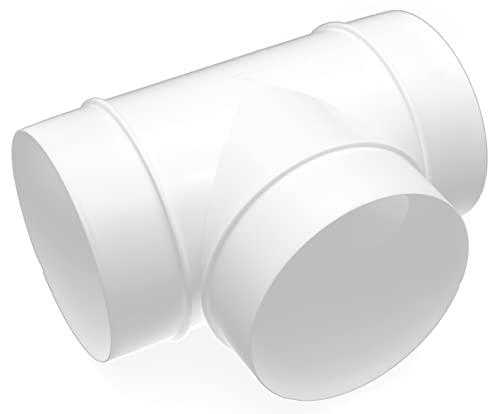 H&C VENT Kunststoff Rohr | T Stuck Kunststoff | 100 mm PVC Rohr | Lüftungsrohr 100mm | gerade T-Weg Verbindung rundes Luftrohr H&C VENT Kunststoff Rohr | T Stuck Kunststoff | 100 mm PVC Rohr | Lüftungsrohr 100mm | gerade T-Weg Verbindung rundes Luftrohr von H&C VENT