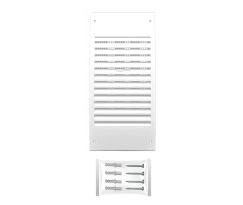 H&C VENT Lüftungsgitter 140 x 300 mm mit Regelschieber - weiße PVC-Abdeckhaube mit Insektenschutz - quadratisches Zuluftelement H&C VENT Lüftungsgitter 140 x 300 mm mit Regelschieber - weiße PVC-Abdeckhaube mit Insektenschutz - quadratisches Zuluftelement von H&C VENT