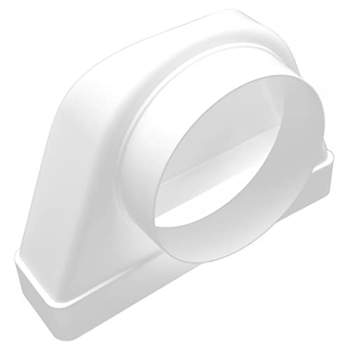 H&C VENT PVC Umlenkstück für Flachkanal 125mm Ø auf 55 x 220 mm - Rohr auf Flachkanal Adapter für Dunstabzugshaube, Lüftungskanal - Rohrverbinder für rechteckiger Absaugschlauch & Abluftschlauch von H&C VENT