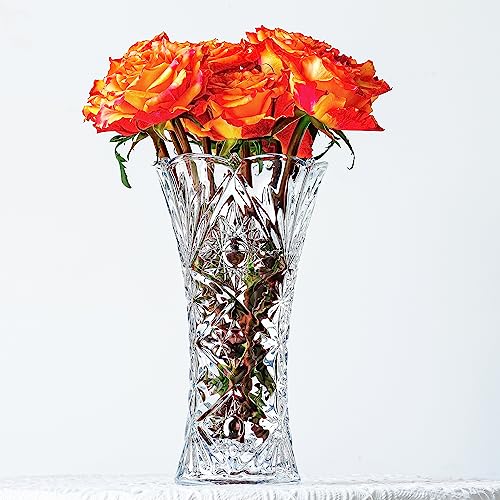 H&D HYALINE & DORA 28.5x15.5cm Glasblumenvase in Sonnenblumenform, verdickte Vase aus klarem Kristallglas, Geschenk für Blumenliebhaber von H&D HYALINE & DORA