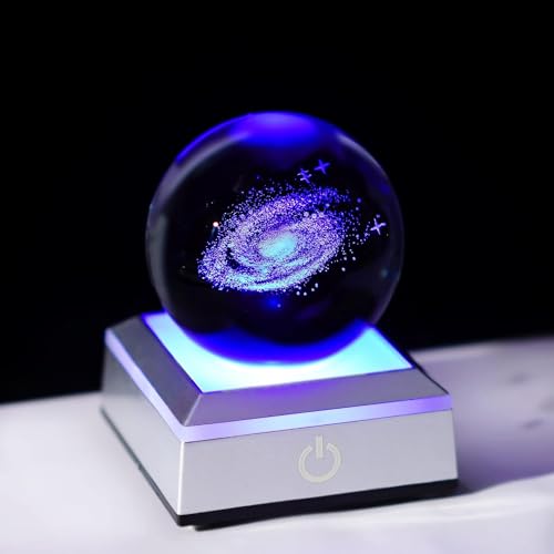 60 mm 3D Galaxie kristallklare Kugel Mehrfarbig Nachtlicht Dekolampe, Glaskugel Briefbeschwerer Wissenschaft Weltraum Astronomie Universum Planet von H&D HYALINE & DORA