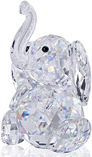H&D HYALINE & DORA Kristall Elefant Figuren Collectibles Glas Tierfigur für Tischdekoration von H&D HYALINE & DORA