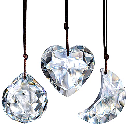 H&D HYALINE & DORA Klarer Sonnenfänger-Kristall, Regenbogenmacher, Prismen-Ornament, zum Aufhängen, Glasanhänger für Fenster, 3 Stück H&D HYALINE & DORA Klarer Sonnenfänger-Kristall, Regenbogenmacher, Prismen-Ornament, zum Aufhängen, Glasanhänger für Fenster, 3 Stück von H&D HYALINE & DORA