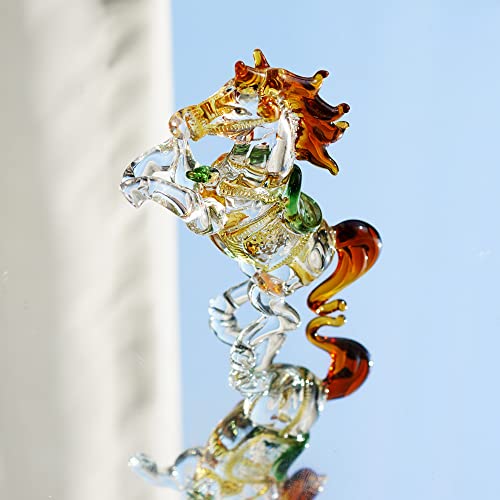 H&D HYALINE & DORA Kristallpferd stehender Briefbeschwerer, Glas Tierfigur Sammlerstück handgefertigt von H&D Hyaline&Dora