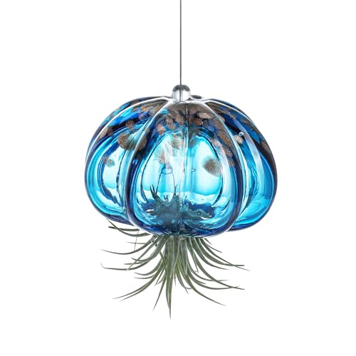 Luftpflanzentopf zum Aufhängen in Form einer geblasenen Qualle aus Glas, süßer blauer Quallen Luftpflanzenhalter, Geschenke für Frauenzimmer, Garten, Hochzeitsfeier Dekoration (ohne Pflanzen) von H&D HYALINE & DORA