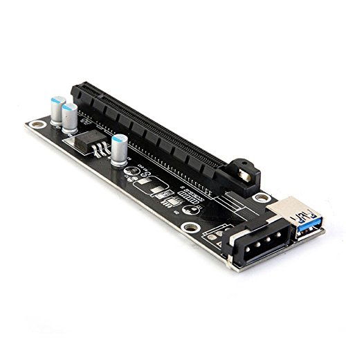 PCI-E PCI Express Riser Card 1x to 16x USB 3.0 Data Cable SATA to 4Pin IDE Molex Power Supply for BTC Miner Machine von H&D HYALINE & DORA