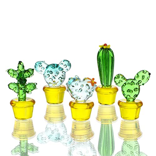 H&D Hyaline & Dora 5 Stück handgefertigte geblasene Glaskunst Kaktus Kristall Miniatur niedliche Kaktus Figuren Home Office Schreibtisch Tischplatte Simulation Pflanzen Dekorationen Auto Innen H&D Hyaline & Dora 5 Stück handgefertigte geblasene Glaskunst Kaktus Kristall Miniatur niedliche Kaktus Figuren Home Office Schreibtisch Tischplatte Simulation Pflanzen Dekorationen Auto Innen von H&D HYALINE & DORA