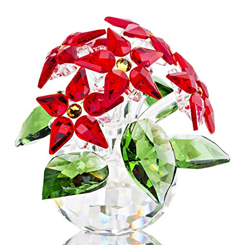 H&D Hyaline&Dora Kristall Weihnachtsstern Figuren Glas Traum Blume Ornament mit Geschenkbox,6 Blumen von H&D Hyaline&Dora