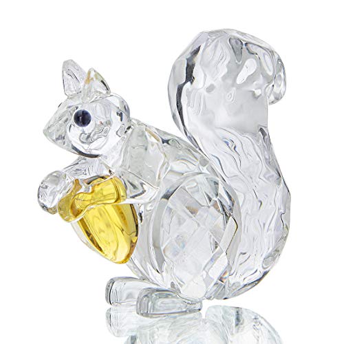 H&D HYALINE & DORA Kristall Tier Mini Eichhörnchen Sammlerartikel Figur Glas Skulptur Briefbeschwerer Tisch Ornament Dekoration von H&D HYALINE & DORA