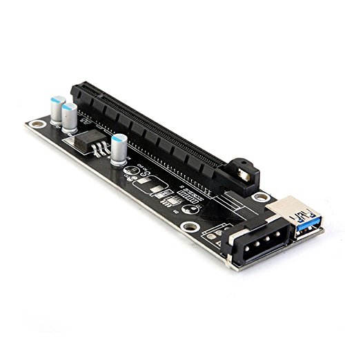 PCI-E PCI Express Riser Card 1x to 16x USB 3.0 Data Cable SATA to 4Pin IDE Molex Power Supply for BTC Miner Machine von H&D