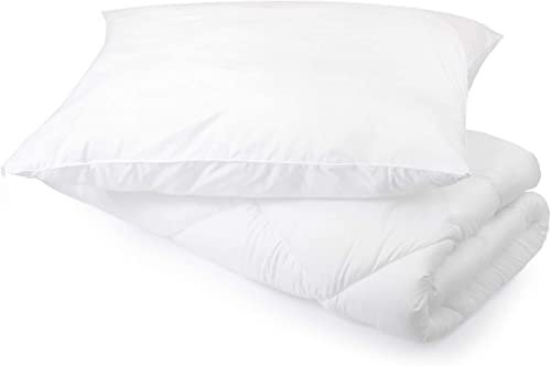 H&F Heimtextilien Bettdecke 135x200 Winterbettdecke + 80x80 Kopfkissen | Warm and Weiche | Schlafkissen und Steppdecken bezug: 100% mikrofaser | Füllung: Schlafdecke 1250g, Schlafkissen 1100g von H&F Heimtextilien