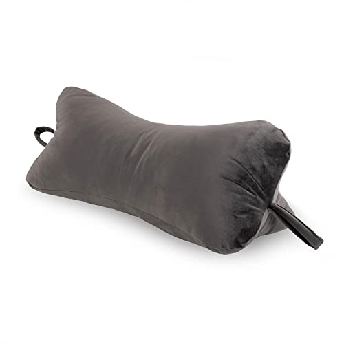 H&F | Kissen Kopfkissen Lesekissen Leseknochen Nackenkissen Nackenrolle Knochenkissen Reisekissen Waschbar, für Bett, Sofa 2-er Set | Farbe: Dunkelgrau Velvet von H&F Heimtextilien