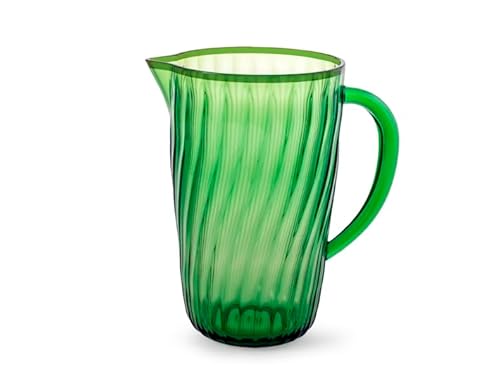 H&H, Grüne Acrylkaraffe mit gelbem Rand, 2,4 Liter – farbenfroh & praktisch, spülmaschinengeeignet von H&H