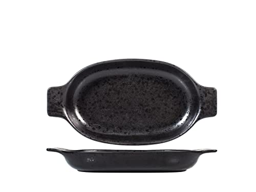 H&h pirofila ovale in stoneware nero cm 27,5x18x4h von H&H
