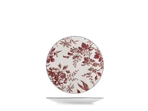 H&H Set mit 6 Elizabeth-Obsttellern aus rot dekoriertem Porzellan, 19 cm, elegant und funktional, spülmaschinen- und mikrowellengeeignet H&H Set mit 6 Elizabeth-Obsttellern aus rot dekoriertem Porzellan, 19 cm, elegant und funktional, spülmaschinen- und mikrowellengeeignet von H&H