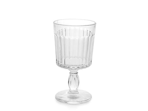 H&H Set mit 6 Gläsern Atena aus verarbeitetem Glas, transparent, 26 cl, elegant und robust, spülmaschinenfest von H&H
