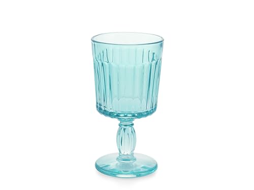 H&H Set mit 6 Stielgläsern Atena aus blauem Glas, 26 cl, elegant und robust, spülmaschinenfest H&H Set mit 6 Stielgläsern Atena aus blauem Glas, 26 cl, elegant und robust, spülmaschinenfest von H&H