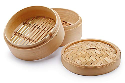 Chio 3-teiliger orientalischer Dampfkorb aus Bambus cm25 von H&H