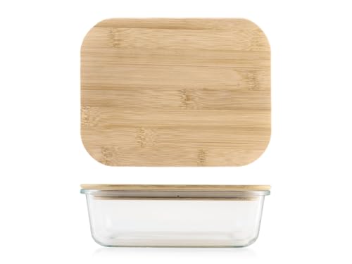 H&H Contenitore Rettangolare In Vetro Con Coperchio Bambu Ml 1040 von H&H