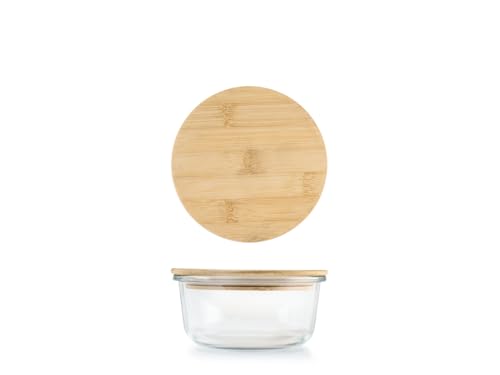 H&H Contenitore Tondo In Vetro Con Coperchio Bambu Ml 390 von H&H