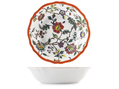 H&H Salatschüssel Blossom aus Melamin | Ø 30 cm | Bruchsicher, leicht & florales Design von H&H