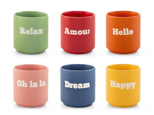 H&h set 12 bicchieri t e caff vibes in new bone china cc 200 von H&H