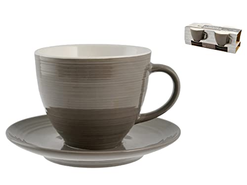 H&H Set 4 Tazze Te Good Morning Colore Marrone 270Cc von H&H