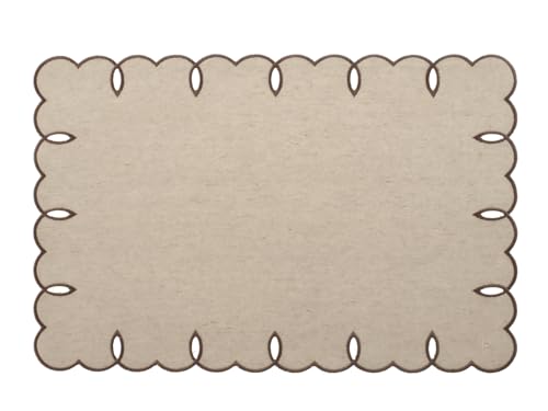 H&h set 4 tovagliette sagomate in cotone e lino ecru cm 45x30 von H&H