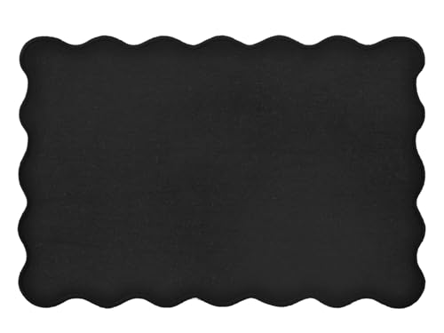 H&H Set 4 Tovagliette Sagomate In Cotone E Lino Nero Cm 45X30 von H&H