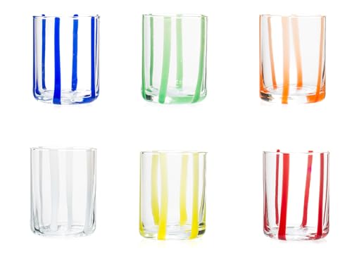 H&h set 6 bicchieri veneziani colorati cl 36 von H&H