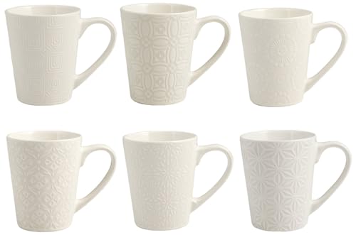 H+H Silhouette Set Tassen Mug, Keramik/Tellern, weiß Elfenbein, 6 Einheiten H+H Silhouette Set Tassen Mug, Keramik/Tellern, weiß Elfenbein, 6 Einheiten von H&H