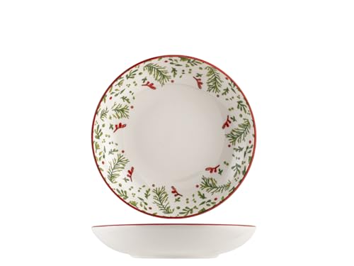 H&h set 6 piatti fondi natalizi berry cm 20 von H&H
