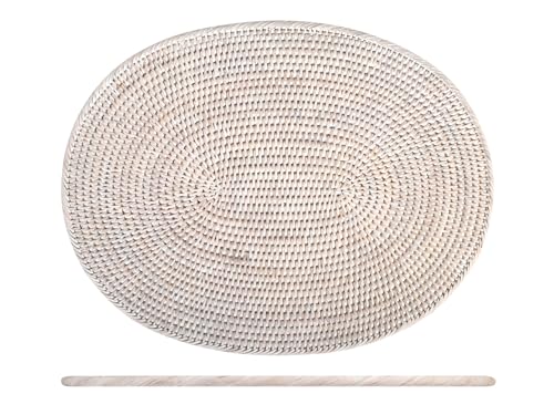 H&h tovaglietta ovale in rattan bianco cm 45x35 von H&H