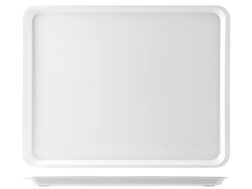 H&h vassoio con bordo in melamina cm45x35x2 bianco von H&H