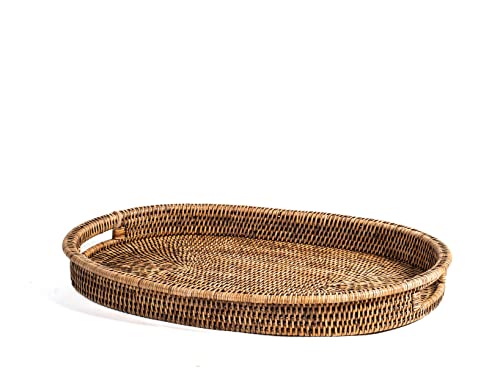 H&h vassoio ovale in rattan cm 52x36x5h von H&H