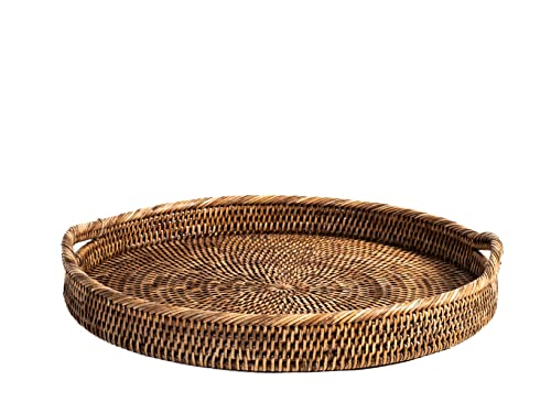 H&h vassoio tondo in rattan cm 42x5h von H&H