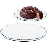 Large glass plate with decorated edges for serving 53287 Large glass plate with decorated edges for serving 53287 von H&H